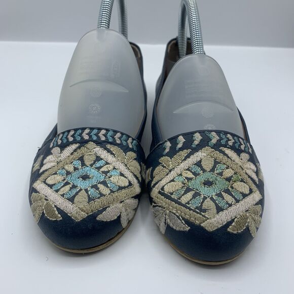 Sundance Women’s EU 38 US 7.5 Apollonia Italian Leather Embroidered Flats - Picture 6 of 8